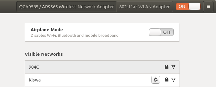 T2U in WiFi UI